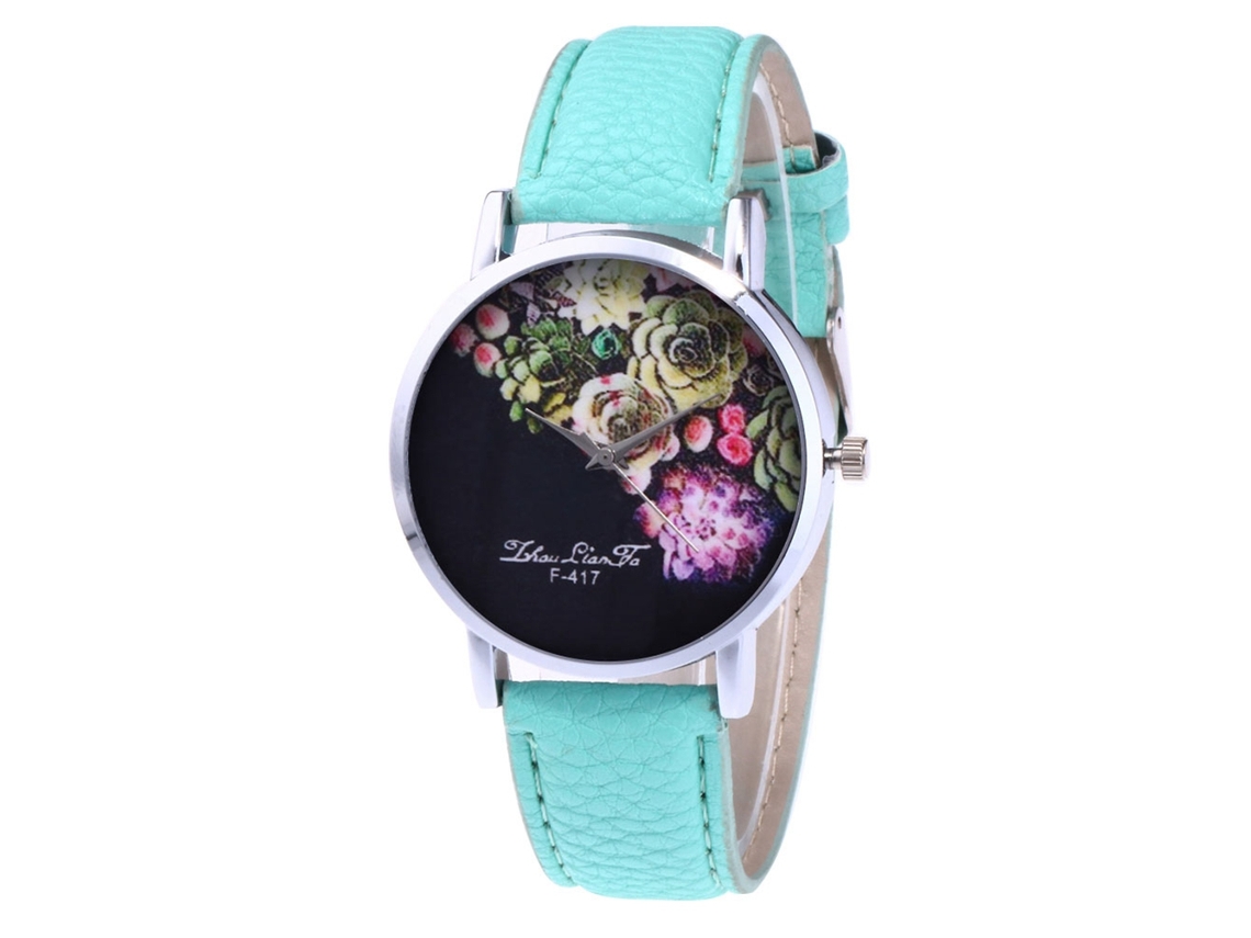 Reloj Casual De Moda Unisex Zhoulianfa De Cuarzo Con Correa De Cuero (verde Menta)