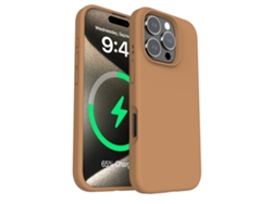 (caqui, Iphone 16 Pro) Funda Magnética De Silicona Líquida Para Iphone, Color Liso Y Sencillo.