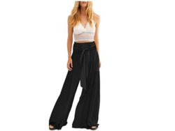 Braguitas De Mujer De Pierna Ancha, Estilo Casual, Con Cinturón Anudado Y Talle Alto. Pantalones Holgados De Estilo Bohemio Para Yoga En La Playa.