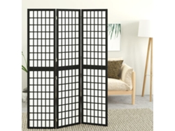 Biombo Divisor | Biombo Separador | Separador De Ambientes Plegable Con 3 Paneles Estilo Japonés Negro 120x170 Cm