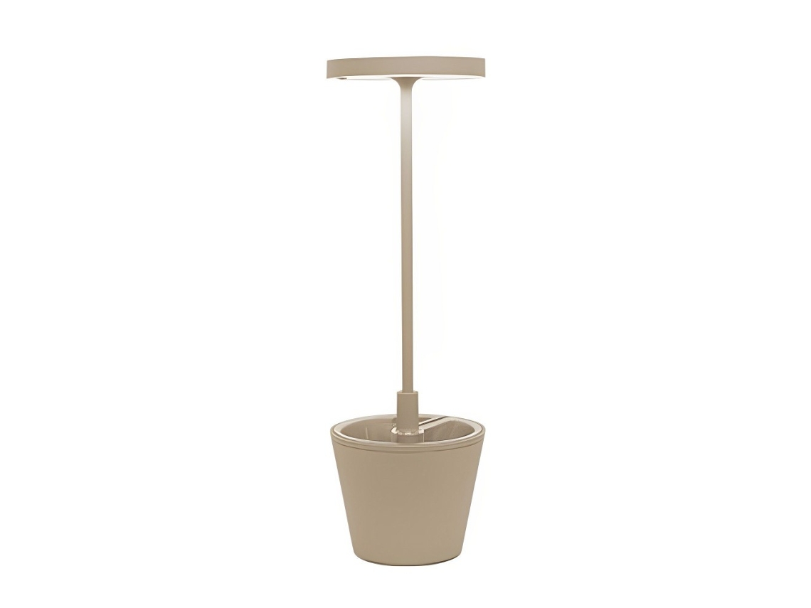Lámpara de Mesa Poldina Reverso Sand LED Recargable y regulable ZAFFERANO