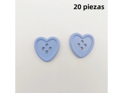 (azul) 20 Botones De Costura En Forma De Corazón, Adecuados Para Coser, Accesorios De Ropa De Bricolaje, Manualidades Decorativas, Etc.