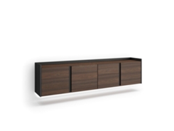 Mueble Tv, Televisión, 207x35x50cm, Para Tv Hasta 80", Colgado, Suspendido, Led, Roble Oscuro Y Negro