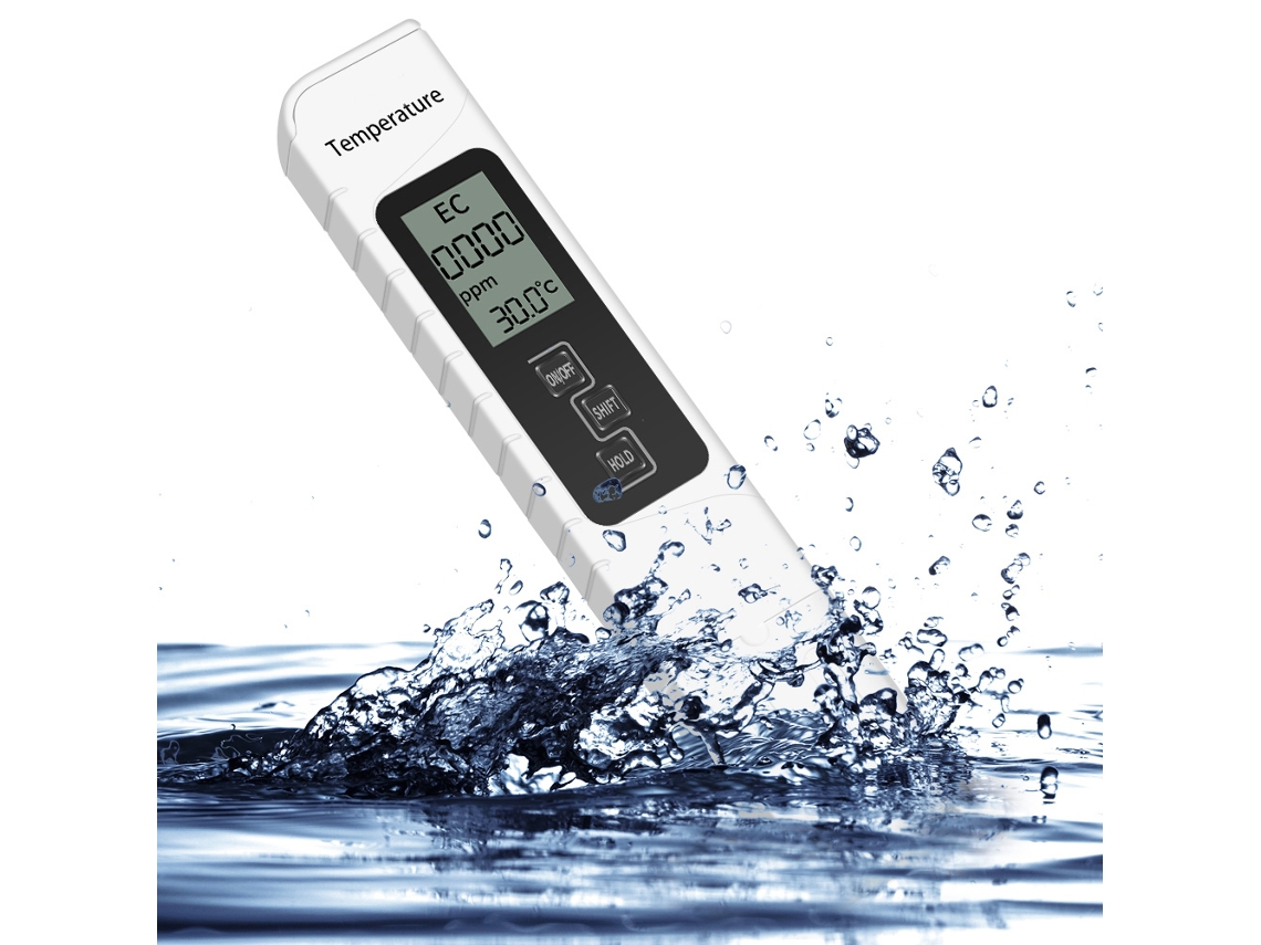 Medidor De Calidad Del Agua 3 En 1 (tds, Ec) Con Medición De Temperatura Para Agua Potable, Acuarios Y Piscinas.