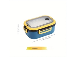 (azul) Lonchera Portátil Para Niños, Tela De Malla A Prueba De Fugas De Doble Capa, Incluye Caja De Almacenamiento De Cubiertos Apta Para Microondas.