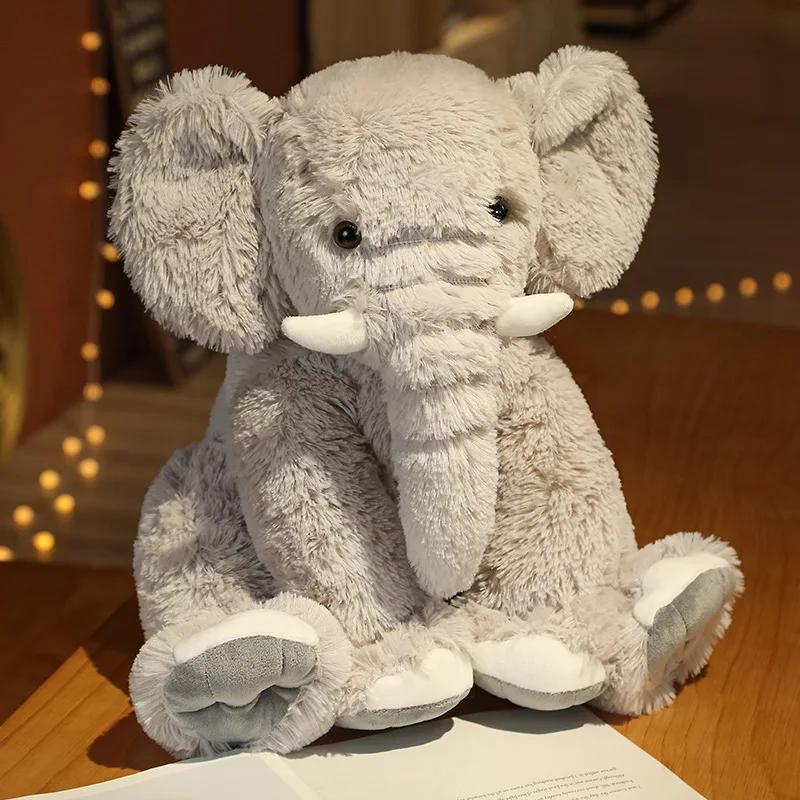 (cinza, 45cm) Elefante De Pelúcia Fofo E Realista De Desenho Animado