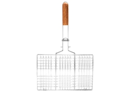 Red De Malla Para Barbacoa Con Mango Plegable Antiescaldaduras Para Carne, Verduras, Camping Y Picnics.