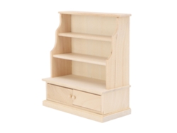 Estante De Miniatura Para Muñecas De Madera, Estante Simple Para Dollhouse, Almacenamiento Infantil