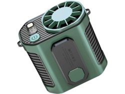 Ventilador de cintura con 10 velocidades, linterna LED, pantalla CZHHMART (verde) | CZHHMART