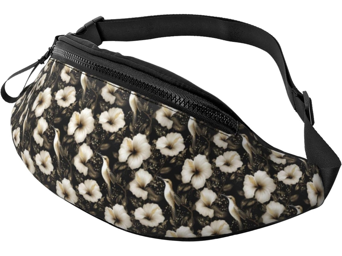 Riñonera unisex con estampado de colibrí, sin marca.