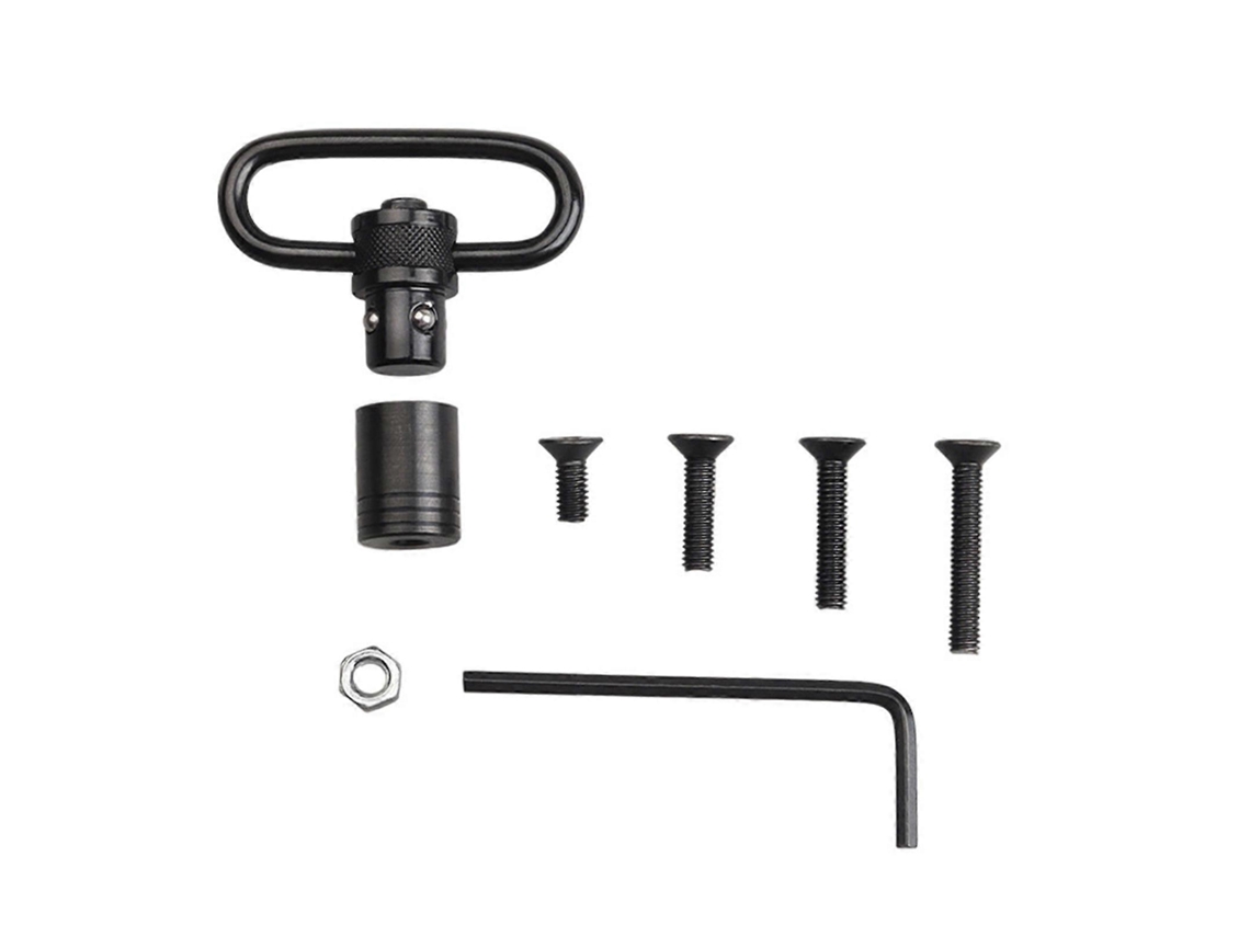 Monturas giratorias de liberación rápida para correas de rifle, con botón pulsador, para armas duraderas.