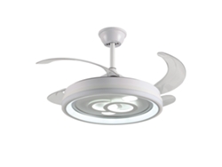 Ventilador de Techo Dafne Blanco 4 Palas Retráctiles 72W Led 3000-4000-6000K Alt.35Xd.108/50Cm FERRIMEX