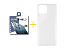 Pack 1 X Película de Cámara trasera + Funda GANDY por Apple iPhone 16 Pro Max Silicona Líquida Incoloro Clear