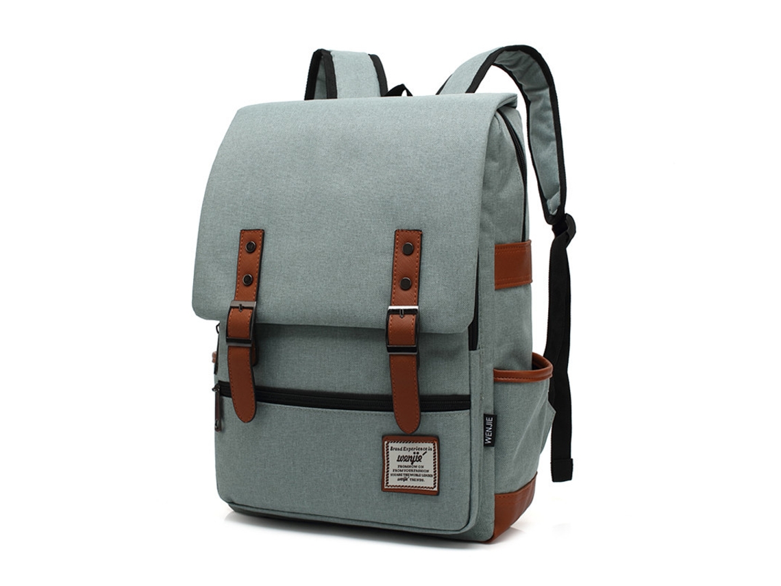 Mochila retro para portátil, ideal para viajes y la escuela, 16 pulgadas, verde oscuro.