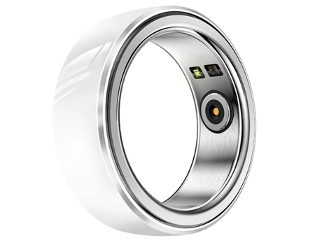 Anillo inteligente monitoreo de salud multifunción Chronus frecuencia cardíaca oxígeno en sangre y presión arterial (blanco M) BISBISOUS