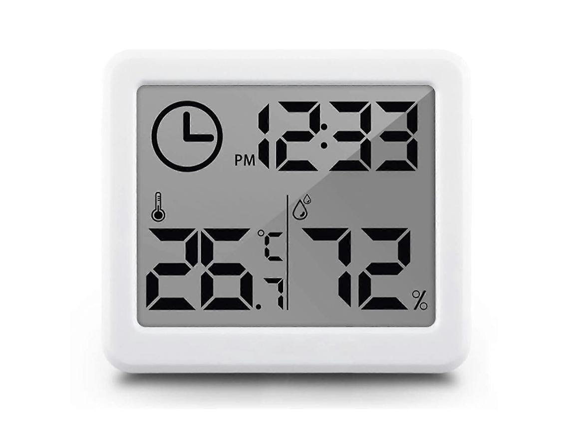 Termómetro higrómetro digital - Termómetro de interior con monitor de temperatura y humedad, termómetro de mesa y pared para el hogar y la oficina - Blanco