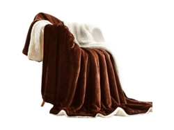 2026-manta Sherpa Suave Peluda Invernal Reversible Microfibra Ligera 50x60 Pulgadas Marrón
