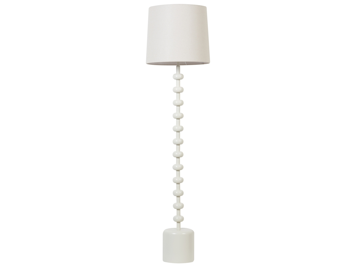 Candeeiro De Pé Beliani Krios De Linho Branco 36x36x159