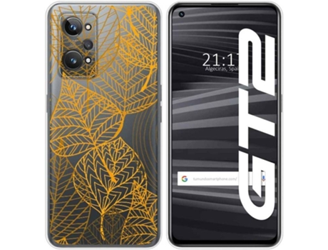 Carcasa para Realme GT 2 5G TUMUNDOSMARTPHONE Dibujos Transparente Hojas Multicolor