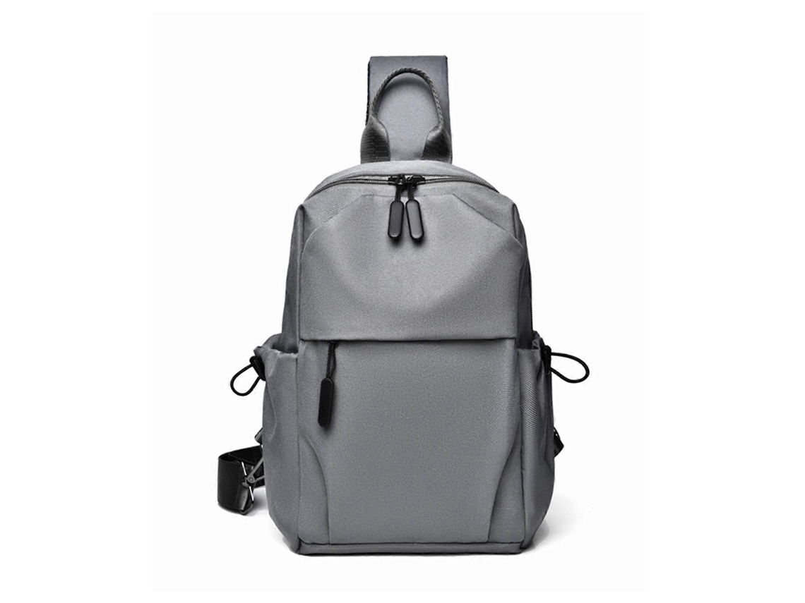 Bolso bandolera informal para hombre, ligero y versátil, ideal para ciclismo. Color: Gris.