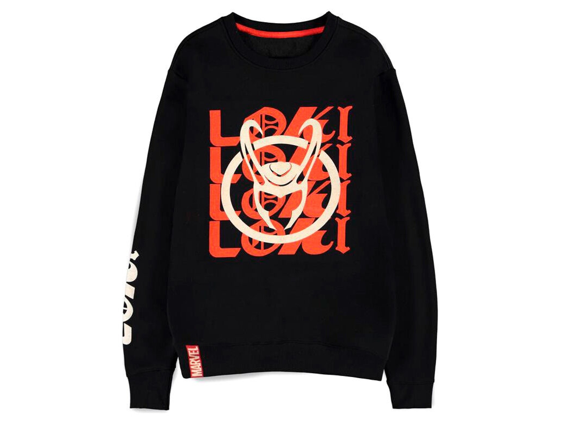 Sudadera redonda de cuero con el logo de Loki de Marvel Difuzed