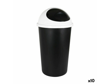 Cubo para la Basura TONTARELLI Big hoop Blanco Negro 45 L (10 Unidades)