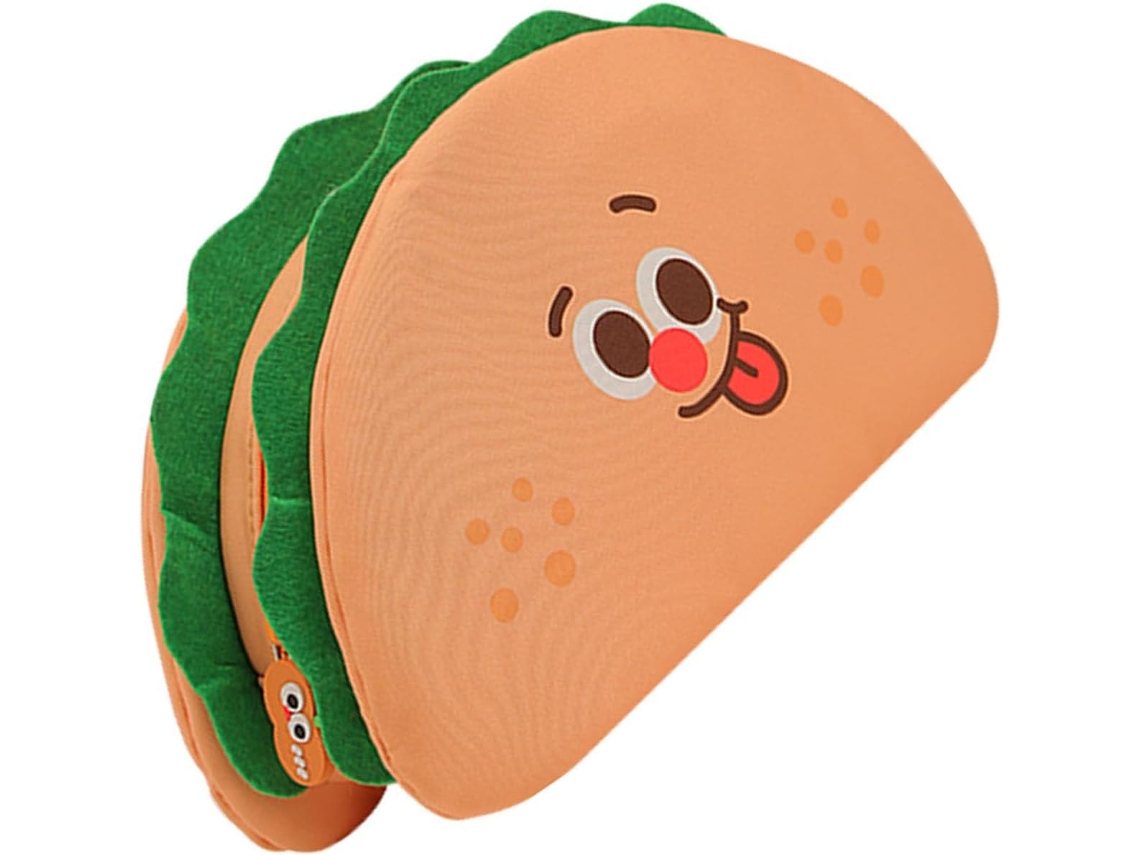 Neceser Impermeable Con Diseño De Dibujos Animados/hamburguesa - Gran Capacidad. Tejido Oxford.