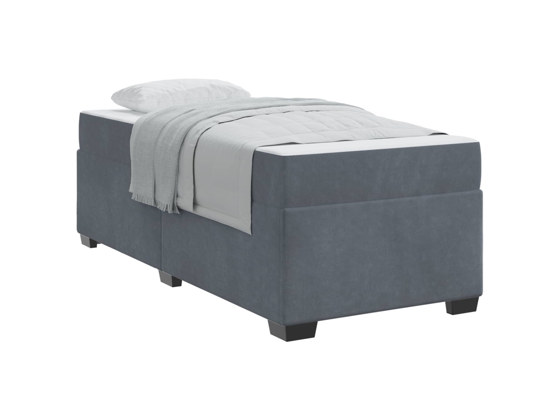 Maison Exclusive - Estructura De Cama Con Colchón Gris Oscuro 80 X 200 Cm Tela