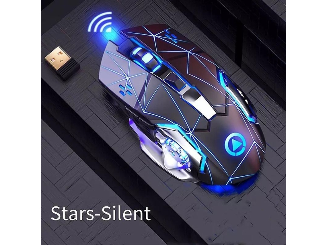 Ratón Mecánico Inalámbrico Para Juegos, Iluminado, Recargable, Ergonómico, Silencioso, Regalo Estrella