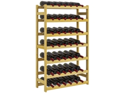 Bodega De Madera Para Vinos, Con Capacidad Para 42 Botellas, 7 Niveles, 63x25x102 Cm, Acabado Natural.