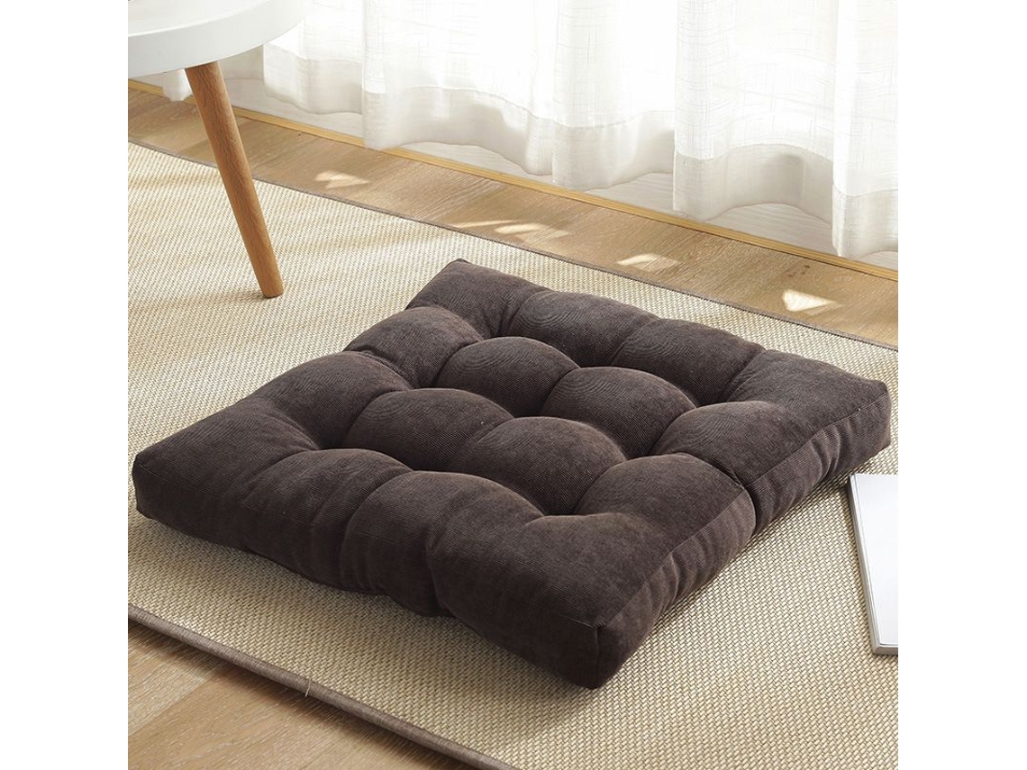 Rebe-almohada Cuadrada Para Suelo Meditación Yoga, 20x20 Pulgadas, Alfombra Suave De Seda, Café, Interior Exterior