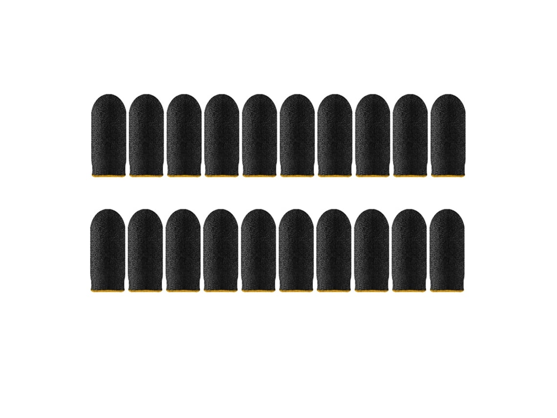 (Paquete de 20, amarillo) Protectores de dedos resistentes al sudor y antideslizantes para pantallas táctiles, protectores de dedos transpirables para videojuegos.