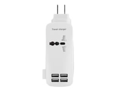 Cargador De Viaje (4 Salidas Usb, Diseño Portátil)