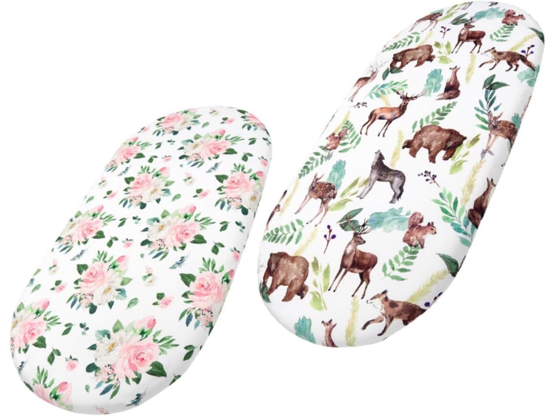 Juego De Colchón Elástico 2 Piezas Con Fundas Estampadas Animales Y Flores, Lavables Extraíbles, Completo
