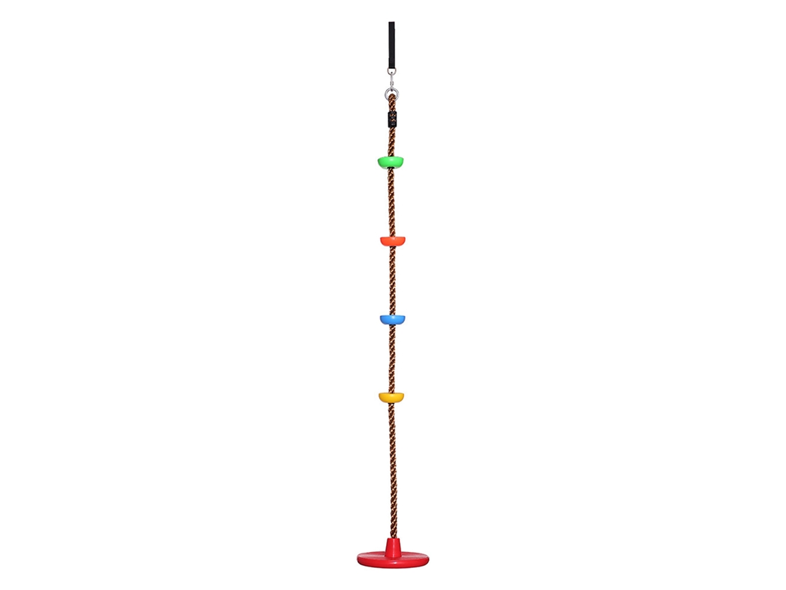 Columpio De Cuerda Para Trepar Al Aire Libre Con Plataforma Y Asiento De Disco Antideslizante Para Niños.