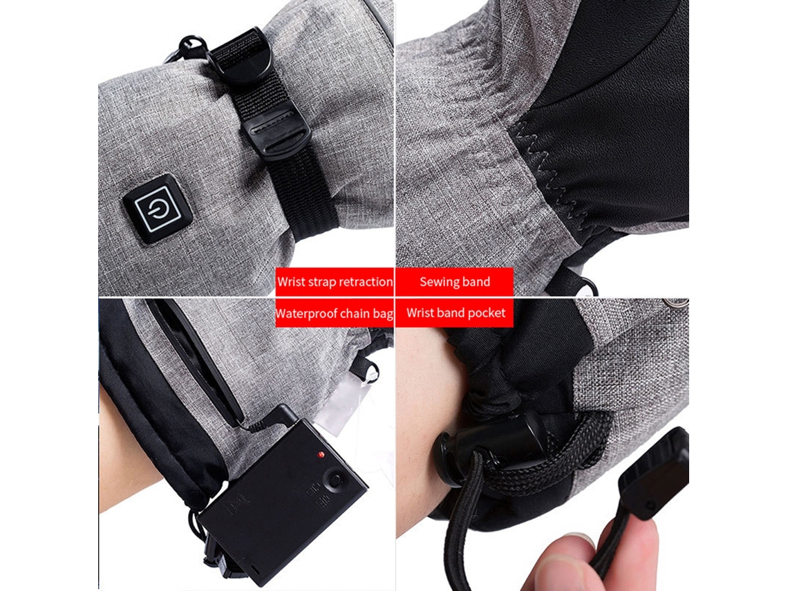 Guantes Eléctricos Calefactables Para Invierno, Moto, Bicicleta, Escalada, Esquí, Camping, Con Tratamiento Térmico Y 3 Niveles De Ajuste.