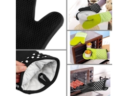 2026-guante Resistente Al Calor De Silicona, Antideslizante, Ideal Para Horno Y Barbacoa, Set De 2 Piezas (negro)