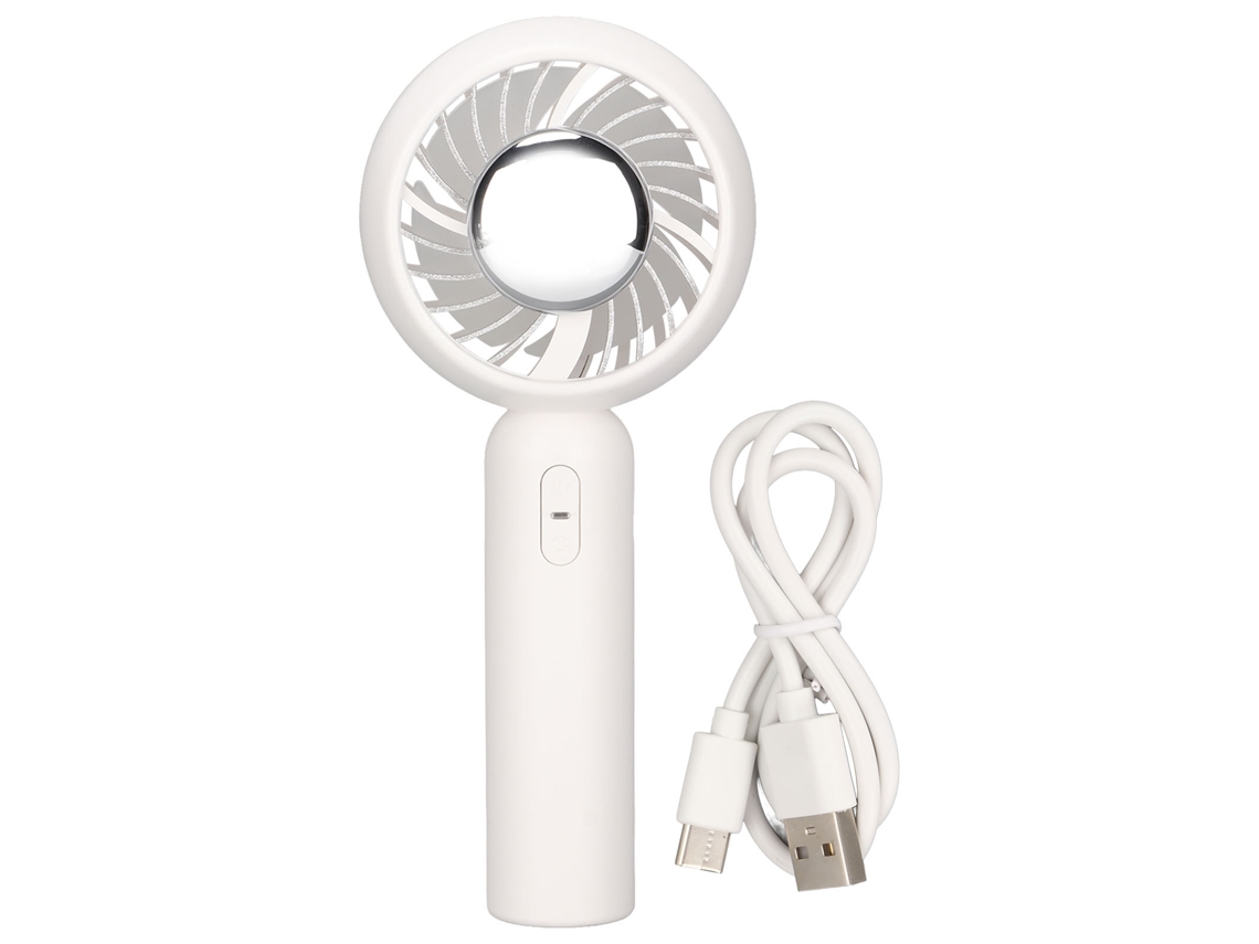 Ventilador portátil recargable por USB con 3 velocidades, silencioso, fabricado en ABS, mini ventilador para viajes, camping y dormitorio.