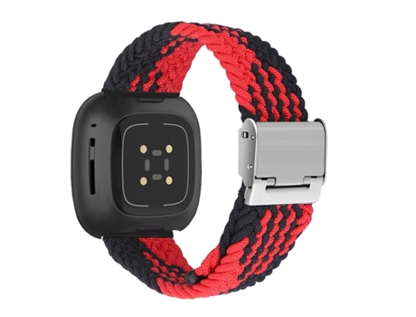 Correa Solo loop para Fitbit by Google Versa 3 Rojo y Negro