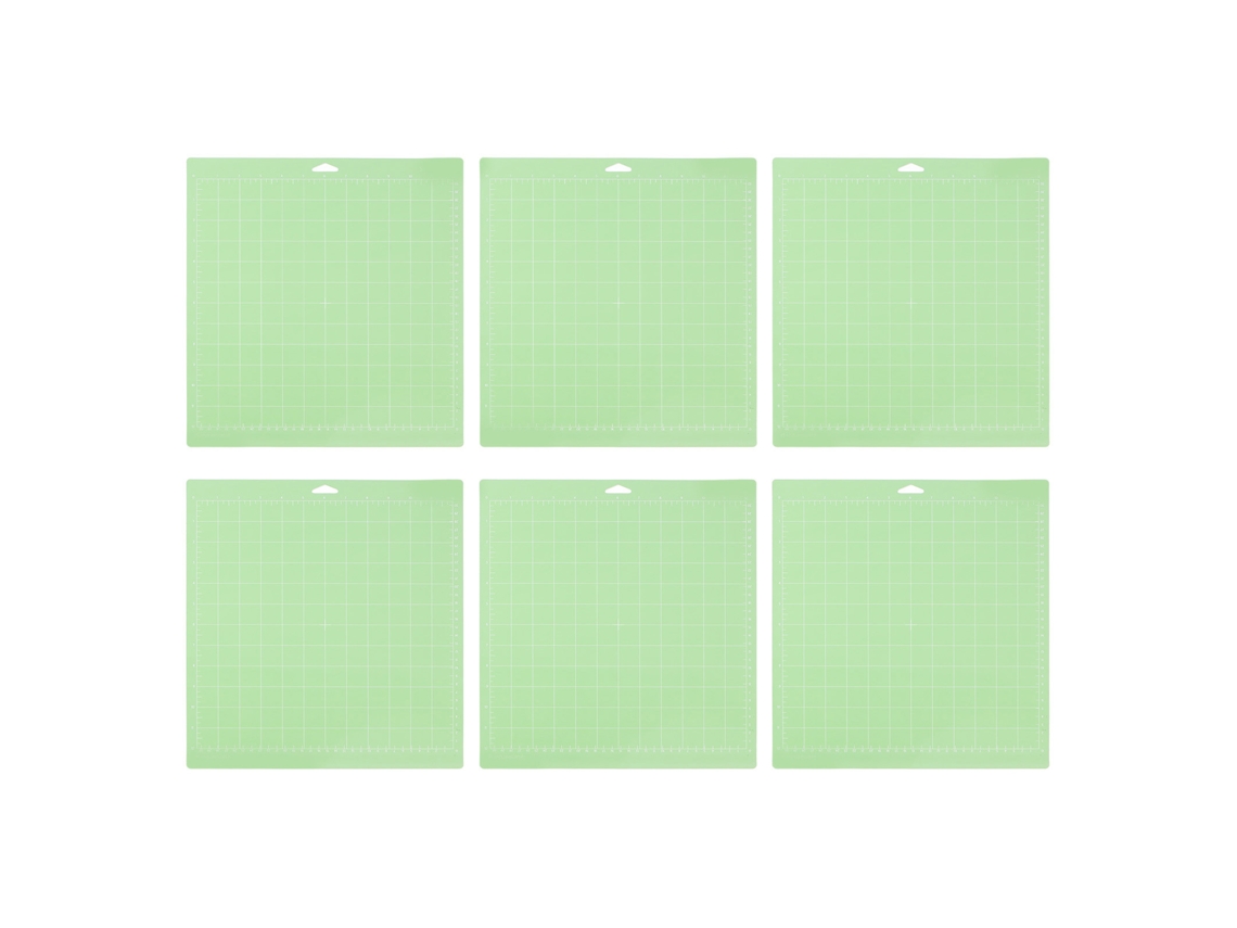Tapete De Corte Verde De 6 Piezas De 12x12 Pulgadas Con Cuadrícula Para Manualidades, Costura Y Fabricación.