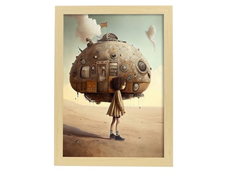 NACNIC Poster Guardián En Estilo Surrealismo Cinematográfico Ilustraciones Y Grabados De Historieta Abstracta Y Artística A3 Marcos Madera