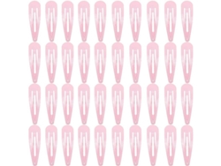 40 Pinzas Para El Cabello De Metal Rosa De 5 Cm Para Niñas.