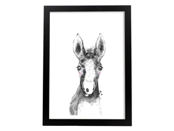 Póster NACNIC Infantil Caballo Bebe en Blanco y Negro Infantil