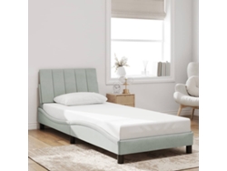 Estructura De Cama Sin Colchón Terciopelo Gris Claro 90x190 Cm
