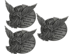 Juego De 3 Clips Para Parasol Con Forma De Ángel En Metal Plateado Pulido, Estilo Antiguo, Para La Decoración Del Coche Familiar.