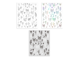 Adhesivo para uñas con mariposas de colores, transferencia de letras para decoración de uñas RNEMITERY