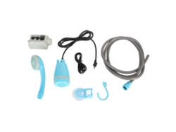 Kit De Ducha Usb Portátil Para Camping Con Bomba De Agua Externa Ajustable De 2200 Mah, Abs Azul.