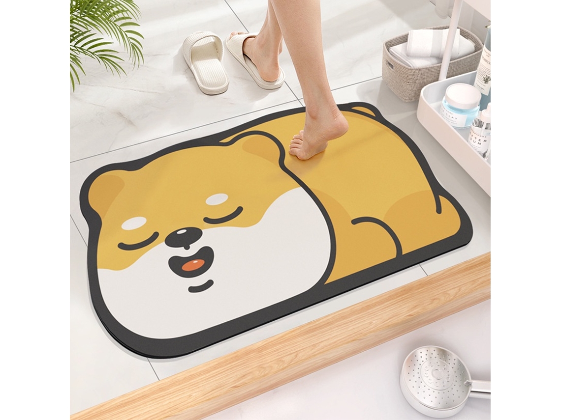 Alfombrilla De Baño De Tierra De Diatomeas Con Dibujos Animados, Antideslizante Y Súper Absorbente, De Secado Rápido.