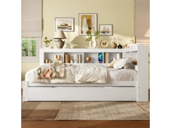 Sofá Cama + 140x200 Cm - Cama Extensible Con Enchufe Y 2 Puertos Usb - Blanc