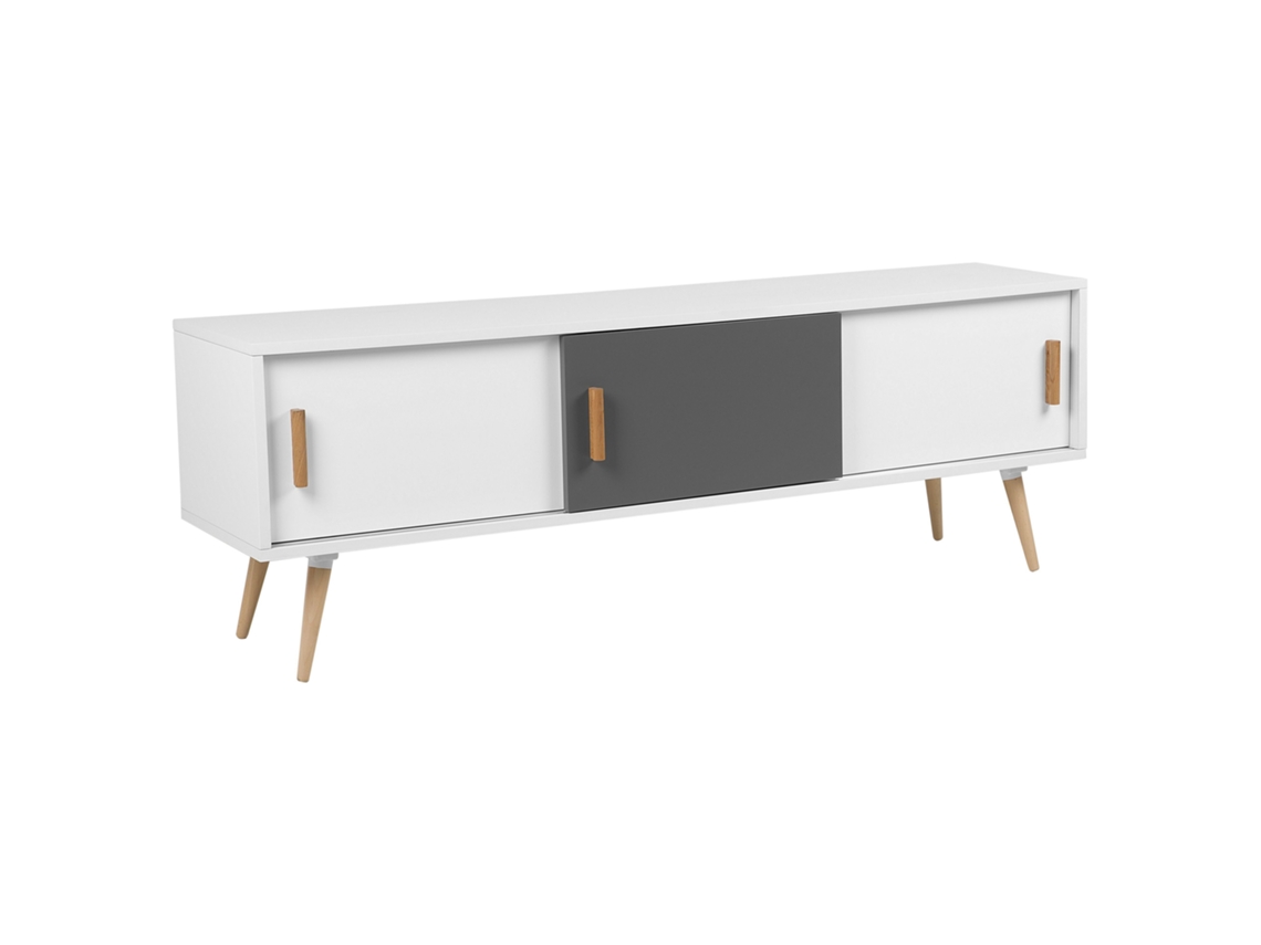 Mueble TV BELIANI Indiana de MDF Blanco 160x40x55